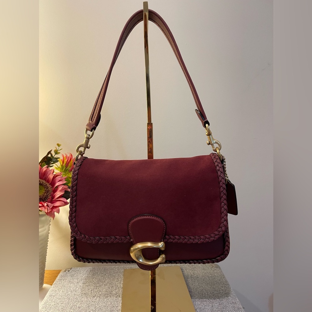 Authentic NWOT Tabby Small Braided Trim Suede & Leather Handbag
